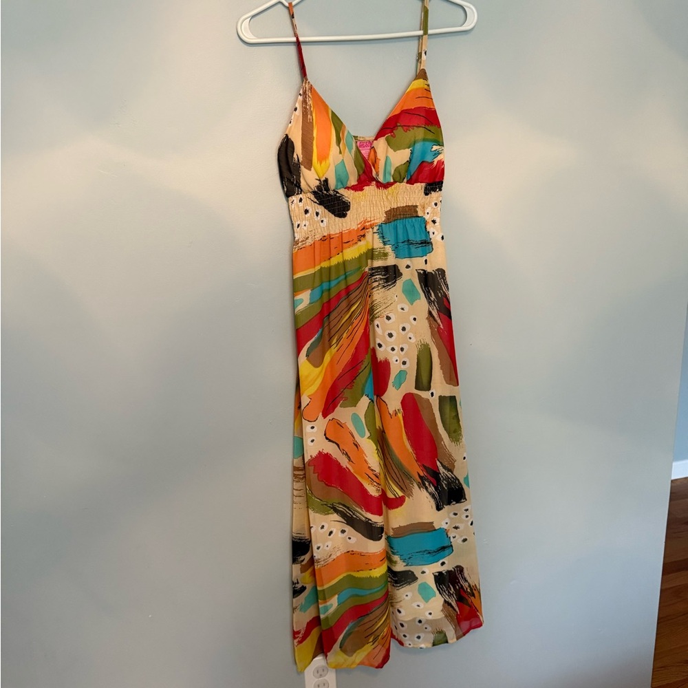 She's Cool Multicolor Abstract Maxi Dress